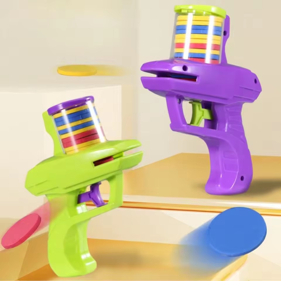 Party Games Indoor - Foam Disc Launcher Flying Disc Handheld