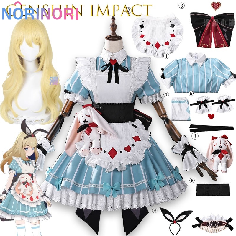 Party Games Alice In Wonderland - Genshin Impact Alice Cosplay Costume Dress