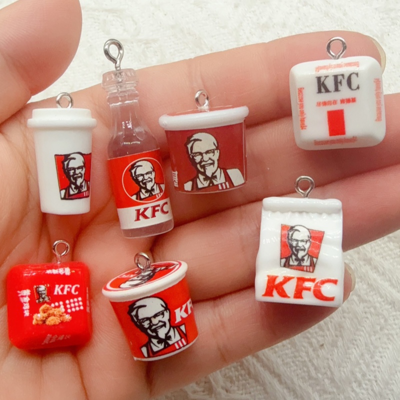 Party Games Ideas - 10pcs cartoon resin food bag keychain,