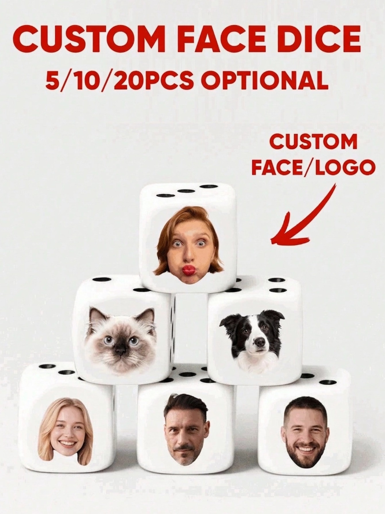 Party Games Ideas - Custom Face Dice Personalized Face Dice