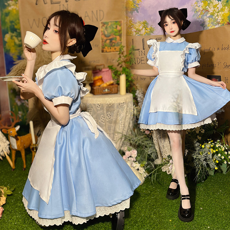 Party Games Alice In Wonderland - Alice in Wonderland Cosplay Dress Blue