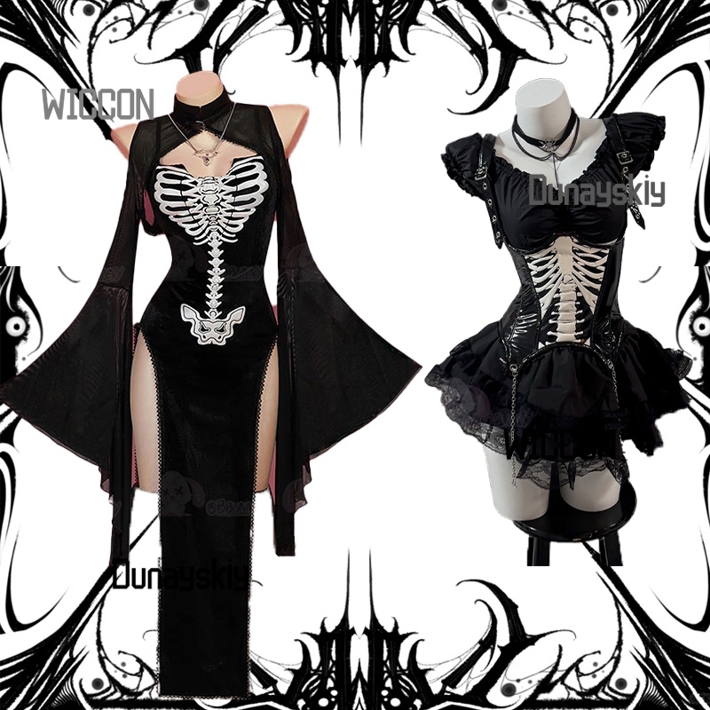 Party Games In Steam - Halloween Gothic Skull Cosplay Costume Medieval