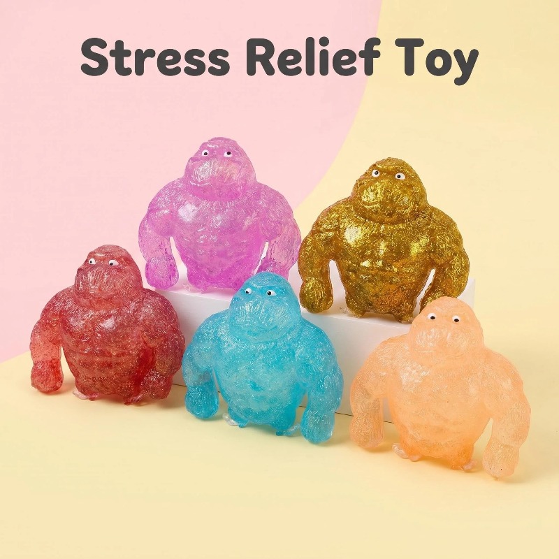 Party Games Adults Funny - Funny Transparent Glitter Gorilla Decompression Toy