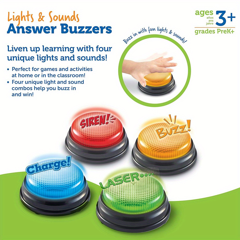 4pcs Lights and Sounds Buzzers - Party Games Quiz review and price