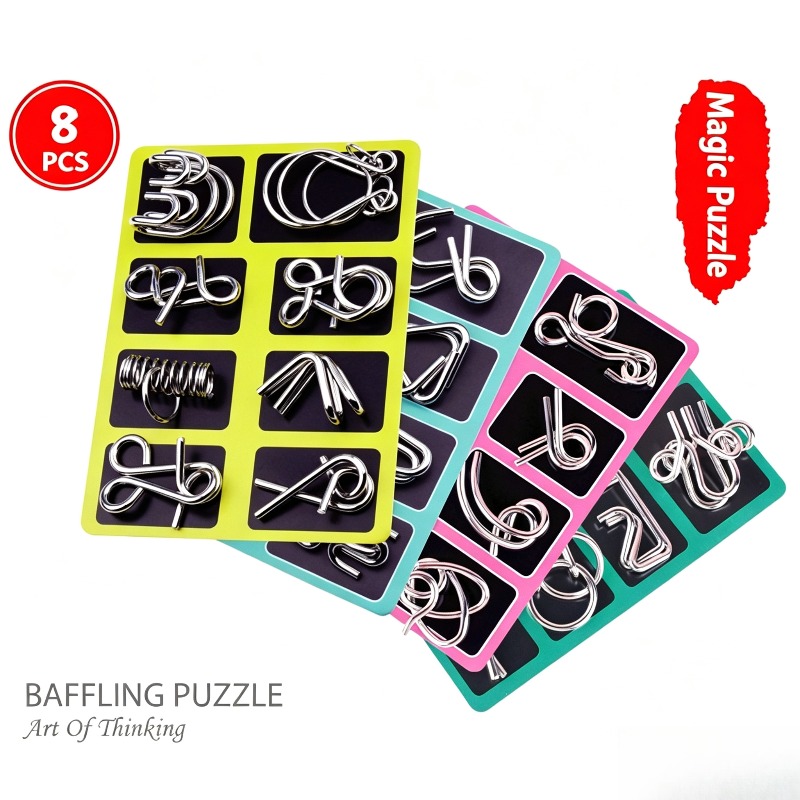 8 Pieces Metal Puzzle Set Clas - Party Games Classic review and price