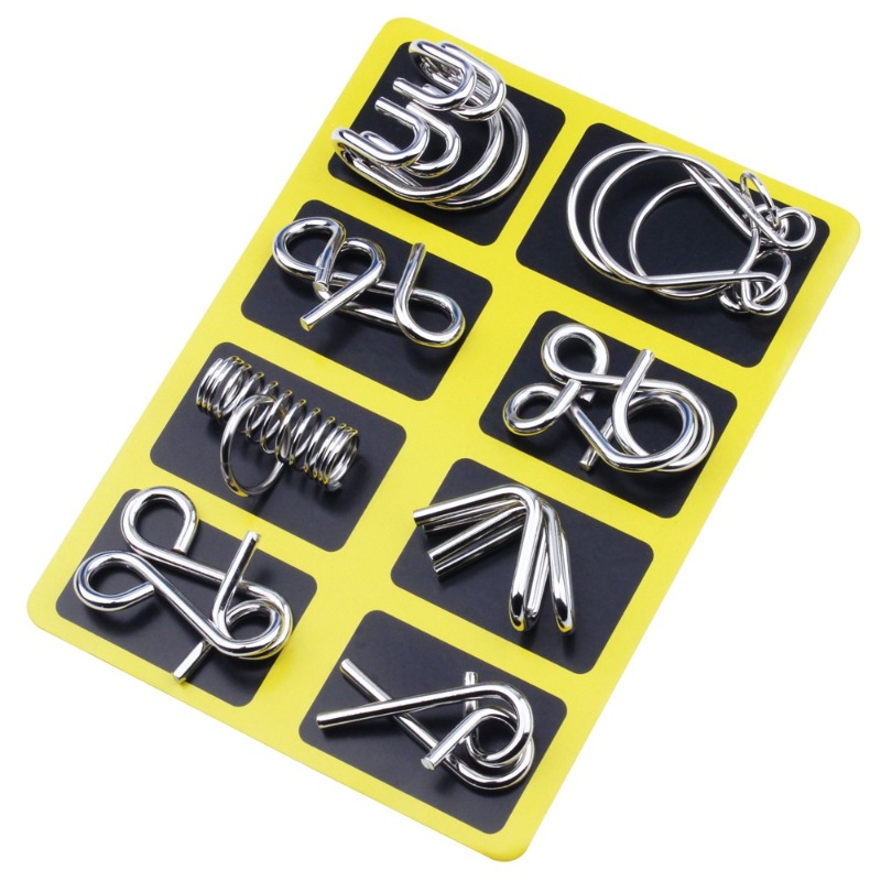 8 Pieces Metal Puzzle Set Clas - Party Games Classic review and price