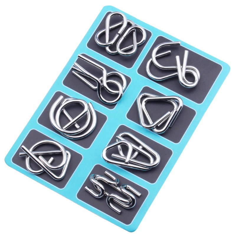 8 Pieces Metal Puzzle Set Clas - Party Games Classic review and price