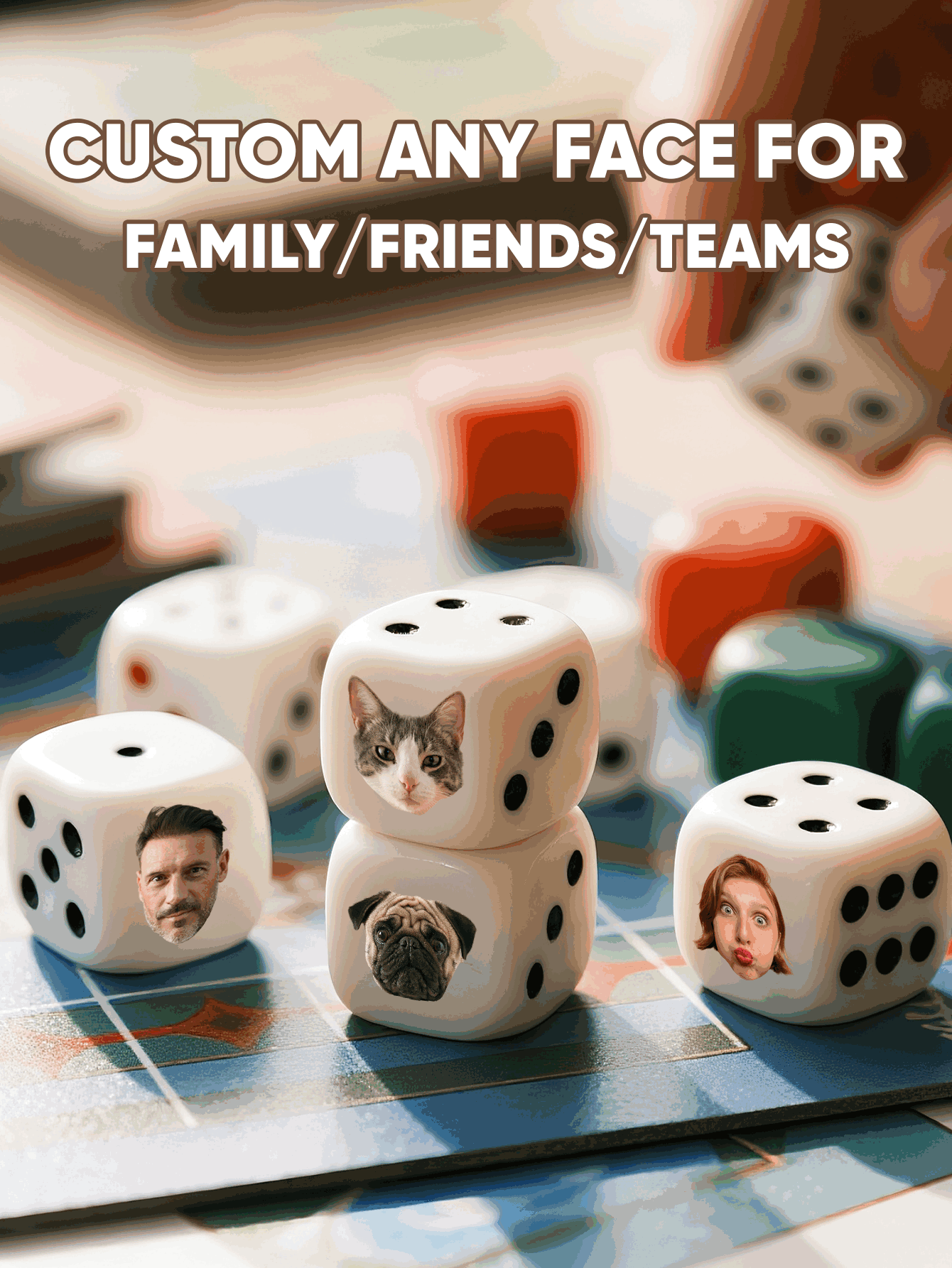 Custom Face Dice Personalized  - Party Games Ideas review and price