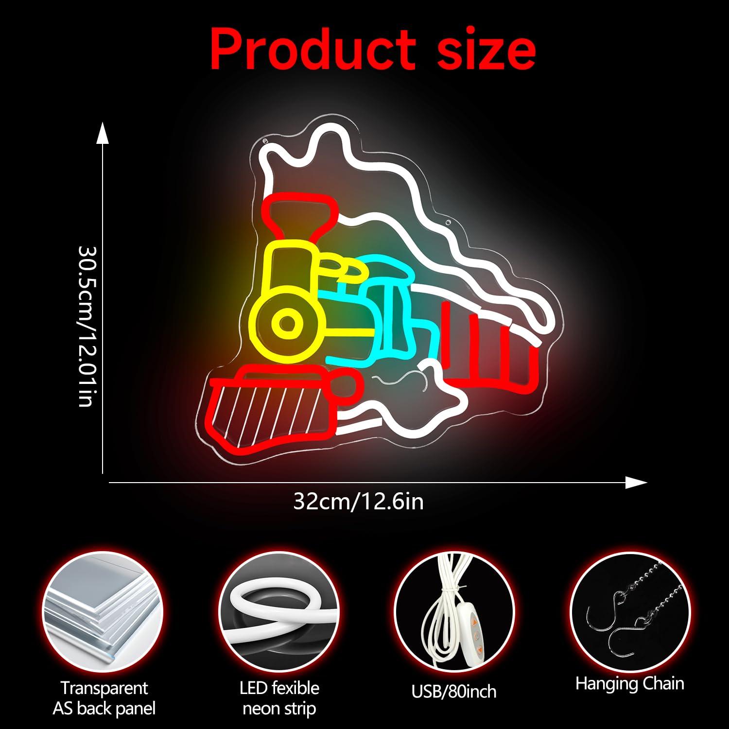 Steam Train Neon Sign USB Dimm - Party Games In Steam review and price