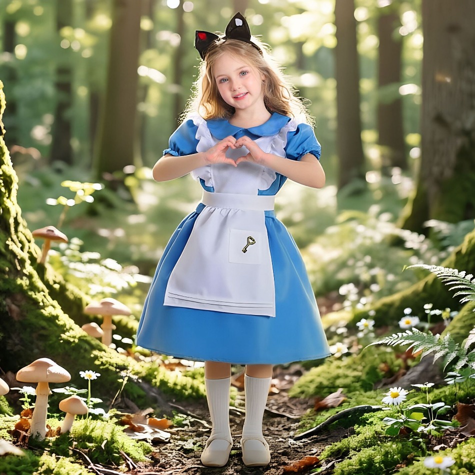 Children Girls Blue Alice Wond - Party Games Alice In Wonderland review and price