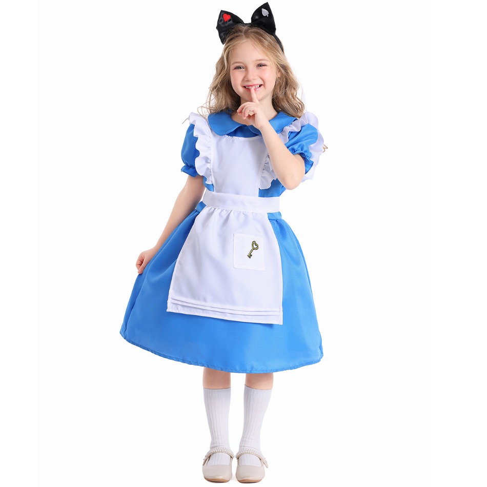 Children Girls Blue Alice Wond - Party Games Alice In Wonderland review and price